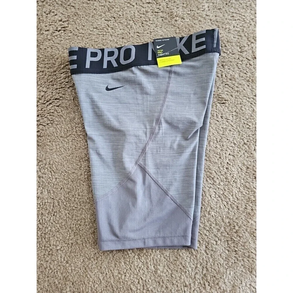 Nike Pro Training Shorts Women's Small 8 Inch Tight Fit Gunsmoke Heather